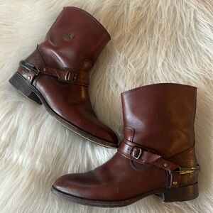 Frye Brown Leather Ankle Boots
